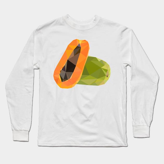 Papaya Long Sleeve T-Shirt by Dheograft